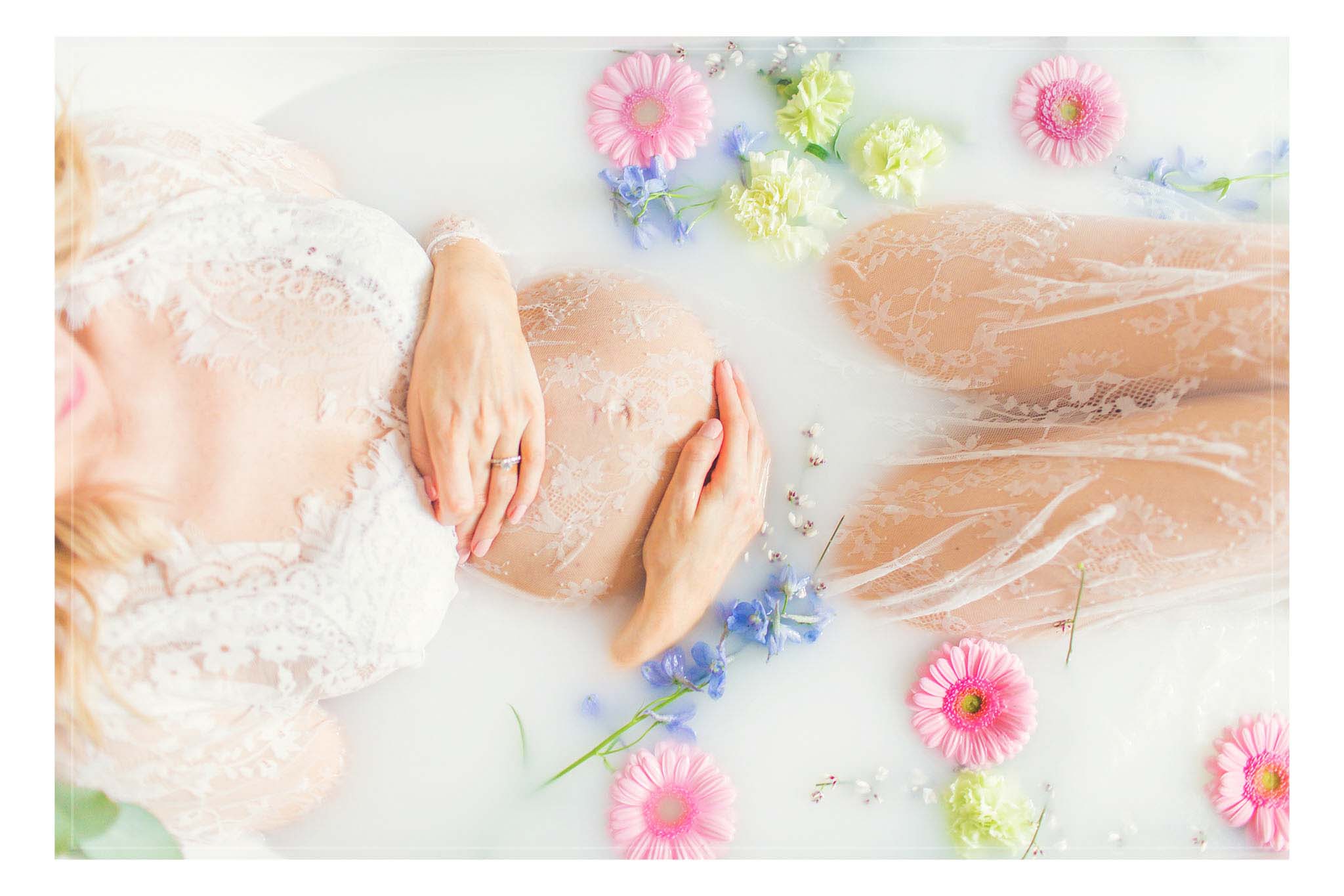 professional Maternity Milk Bath Photography bristol