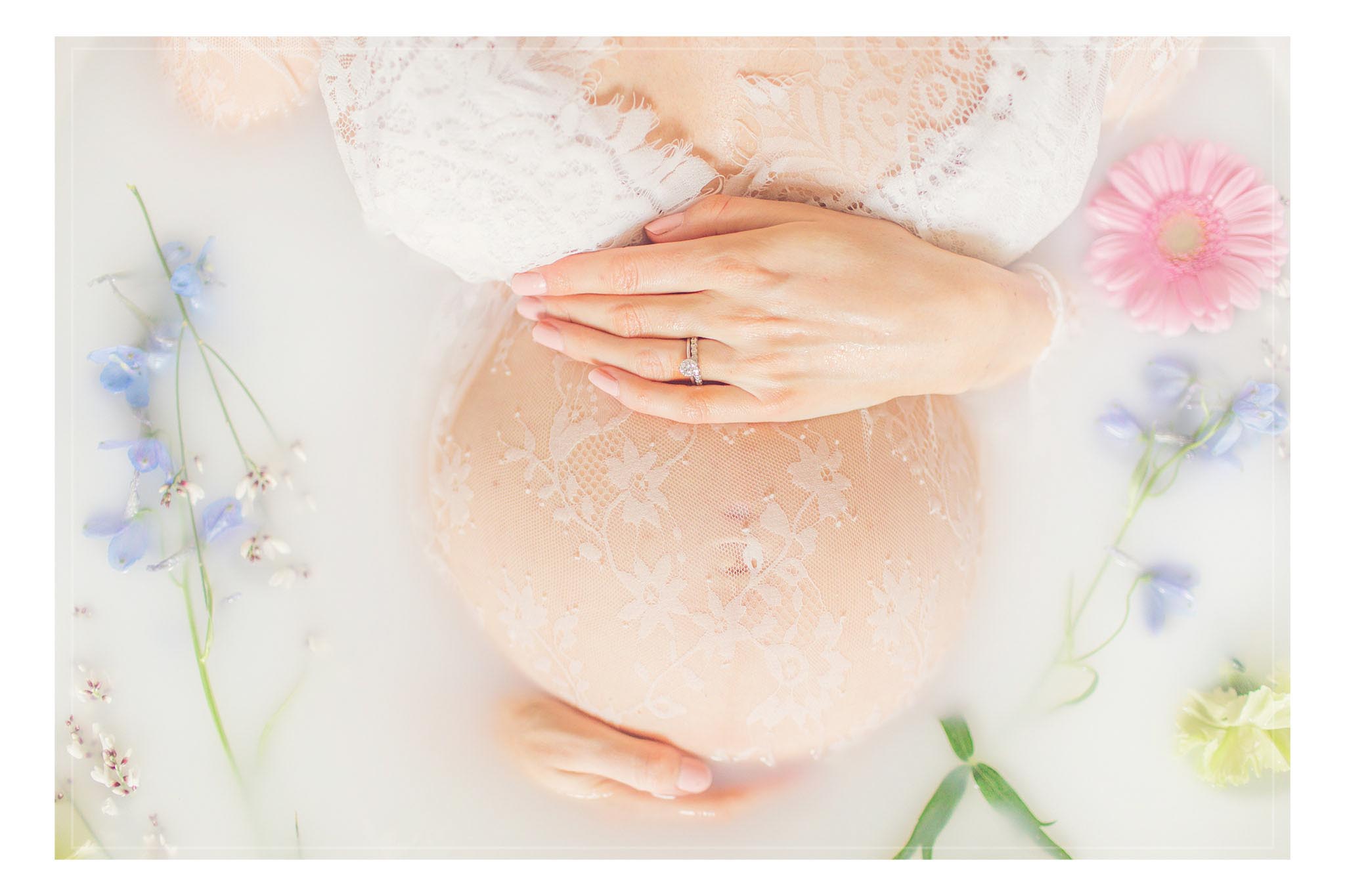 professional Maternity Milk Bath Photography